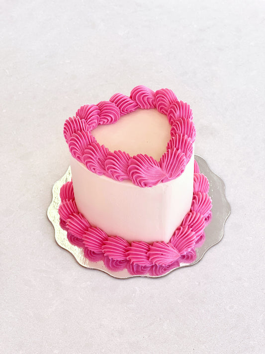 White Mini Heart Cake